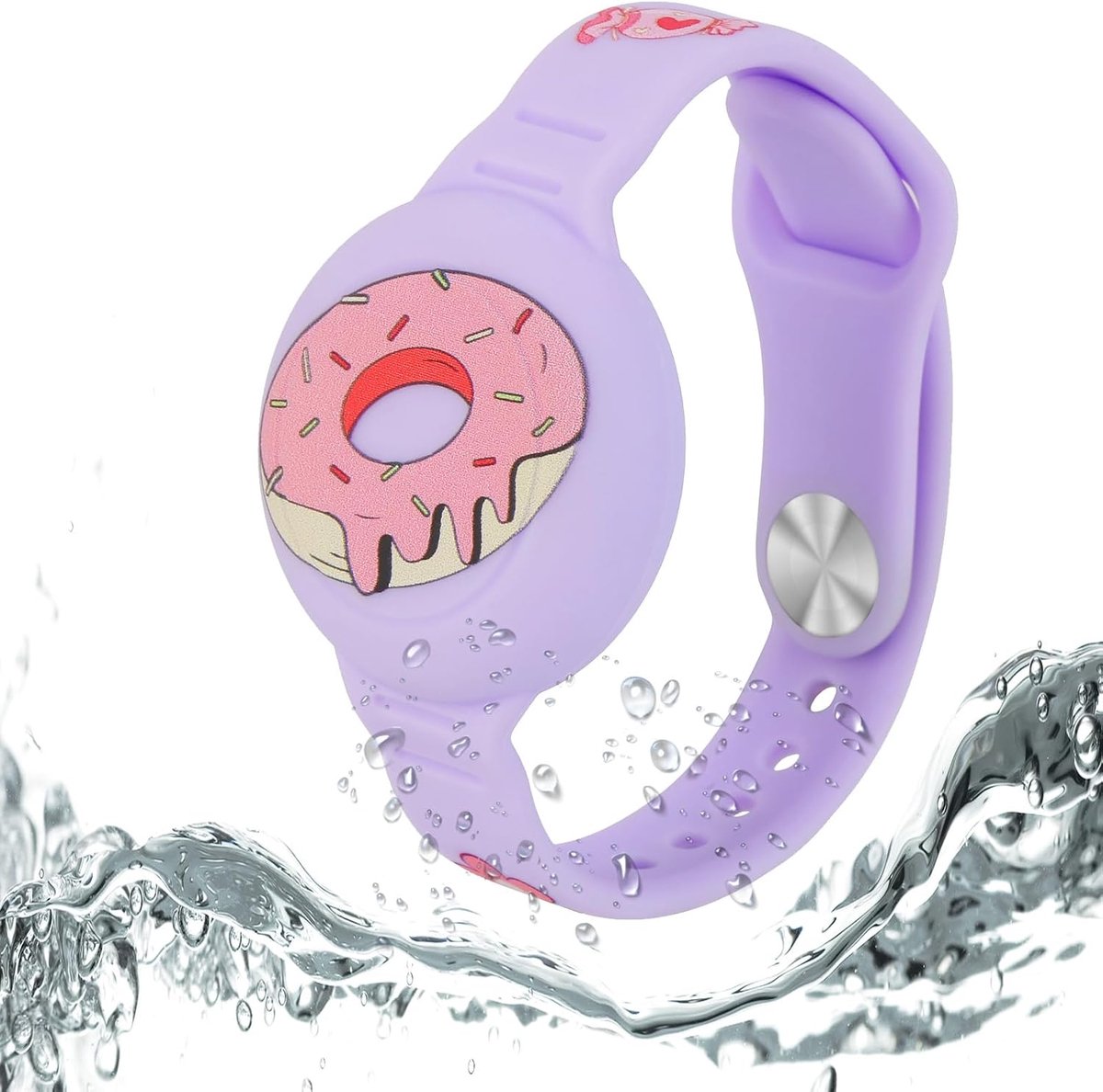 Armband voor AirTag waterdicht, anti-verlies en krasbestendig, beschermhoes voor kinderen, jongeren en senioren (Donut)