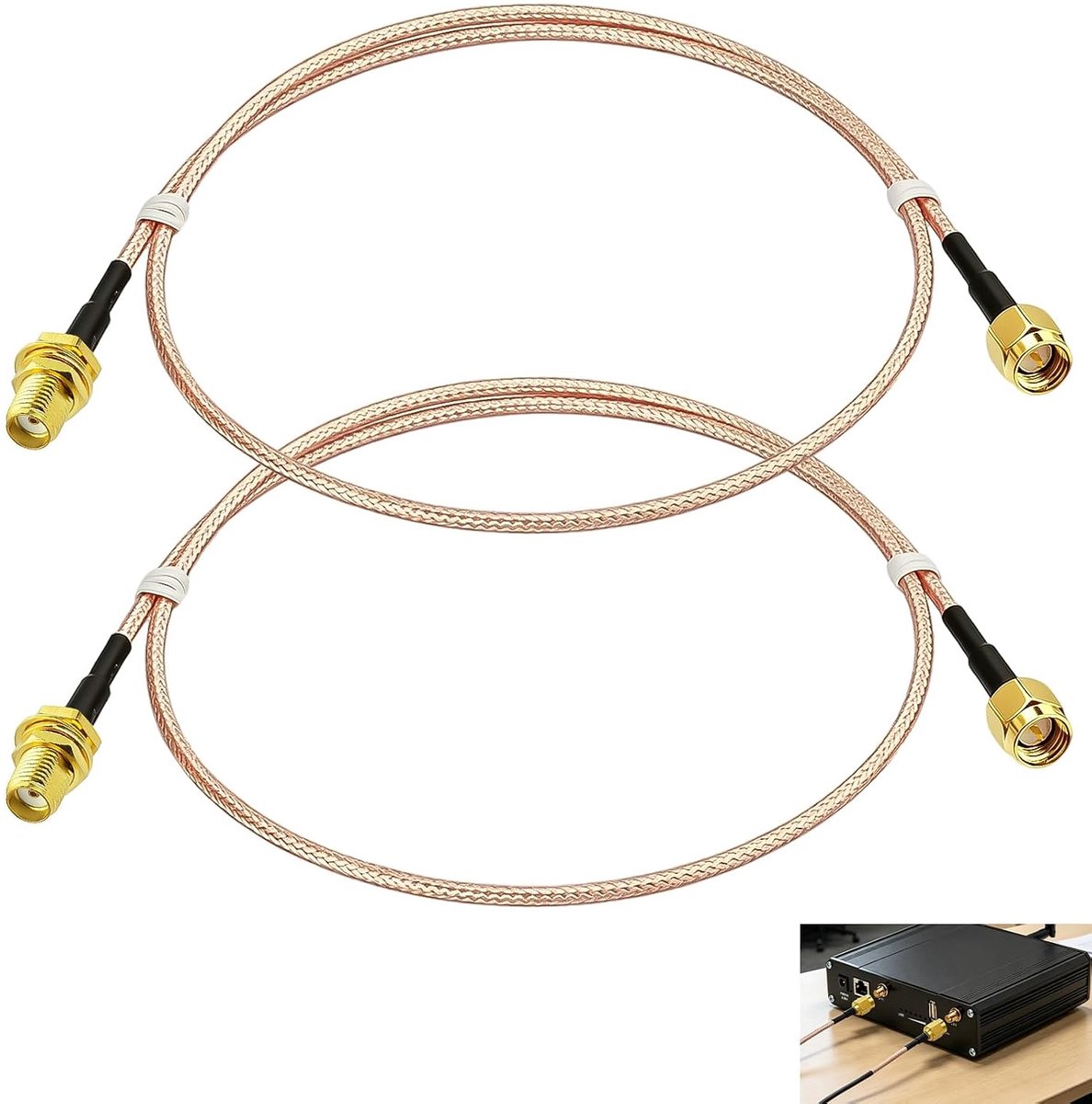 2 stuks verlengkabel, antennekabel, SMA-stekker naar SMA aansluiting, wandmontage, RG316, 30 cm, 50 ohm, RF-adapter, router 4G LTE, mobiel modem gateway IoT SDR ADS-B GPS USB-ontvanger