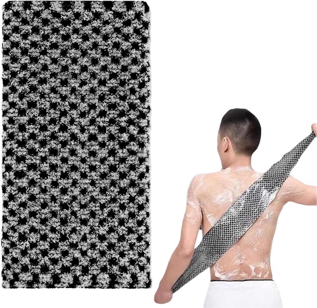 Exfoliërende Handdoek, 1 Stuk Extra Lange Exfoliërende Washanddoek, Exfoliërende Lichaamsscrub Loofah Rugschrobber, voor Mannen Vrouwen Exfoliatie, Lichaamsschrobborstel Loofah Exfoliator