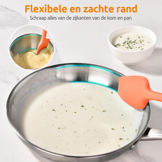 Silicone lepel Spatel 315 ℃ Hoge Hittebestendige (Oranje) — afbeelding 5