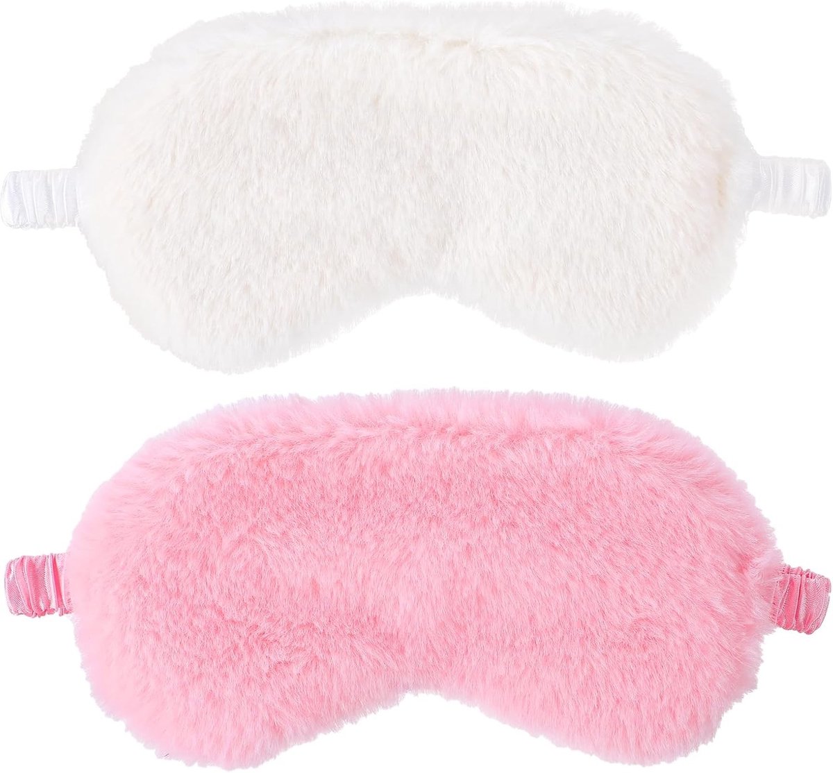 2 x Pluche Oogmasker - Zacht en Comfortabel Slaapmasker met Satijnen Ogen voor Ontspanning en Duurzaam Gebruik, Ideaal voor Reis en Thuis