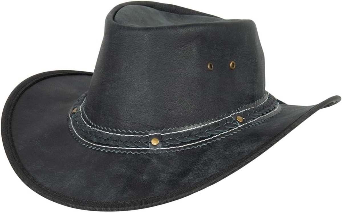 Jungle STONEBROOK leren hoed, westernhoed, Australische hoed, cowboyhoed