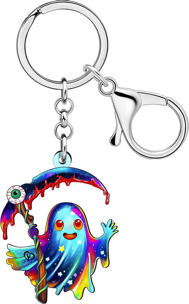Geest sleutelhanger met zeispark van acryl, Halloween-accessoires, spook, cadeaus voor vrouwen, meisjes, kindertas