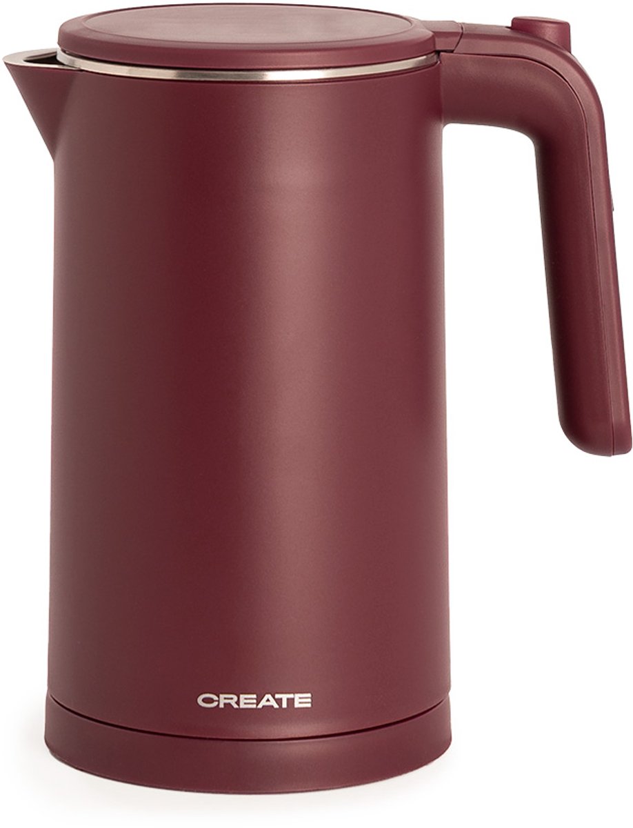 CREATE - 1 L elektrische waterkoker met temperatuurregeling - 1000W - Bordeauxrood - KETTLE STUDIO PRO