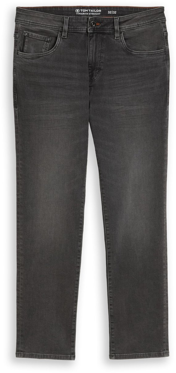 Tom Tailor - TTMARVIN STRAIGHT-jeans met stretch - Maat 30/32 - used dark stone grey denim