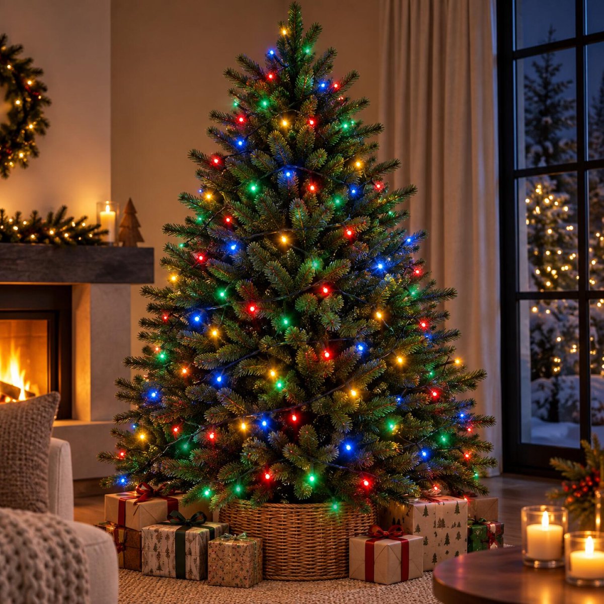 Lumineo Kerstverlichting - 2x - 180 LEDs - gekleurd - 1350 cm - buiten- boomverlichting