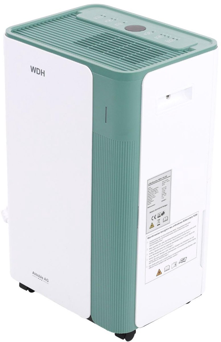 Luchtontvochtiger tot 20 l/t - WLAN - wit/mintgroen - ideaal voor vochtbestrijding - ShopVlot