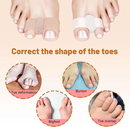 Pack van 2 Gel Bunion Correctors en Soft Spacers voor Grote Tenen, Voetcorrectie, Klauwteen en Comfort voor Mannen en Vrouwen — afbeelding 4