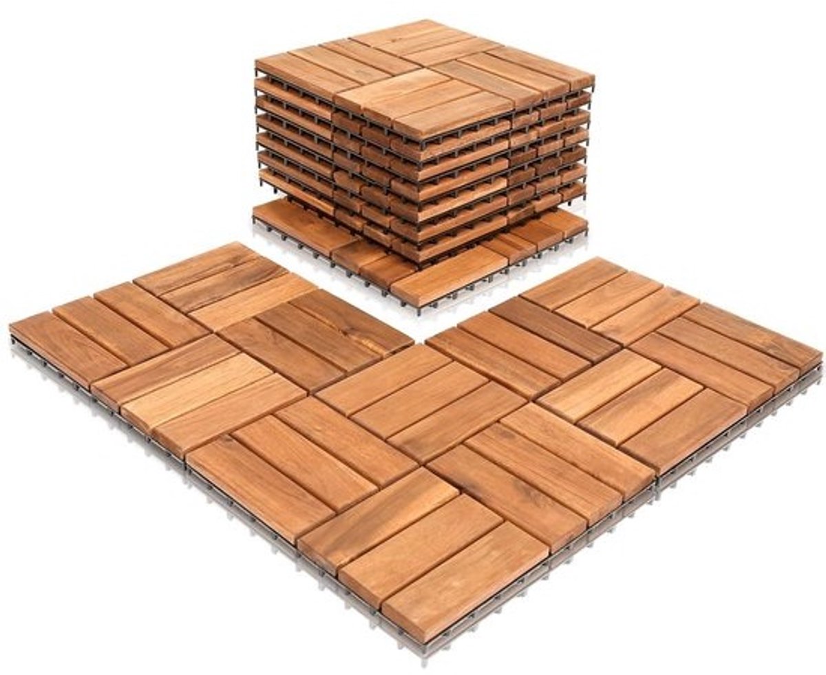 Houten Tegels voor Balkon en Terras 30x30 cm Acacia Hout Makkelijk Leggen