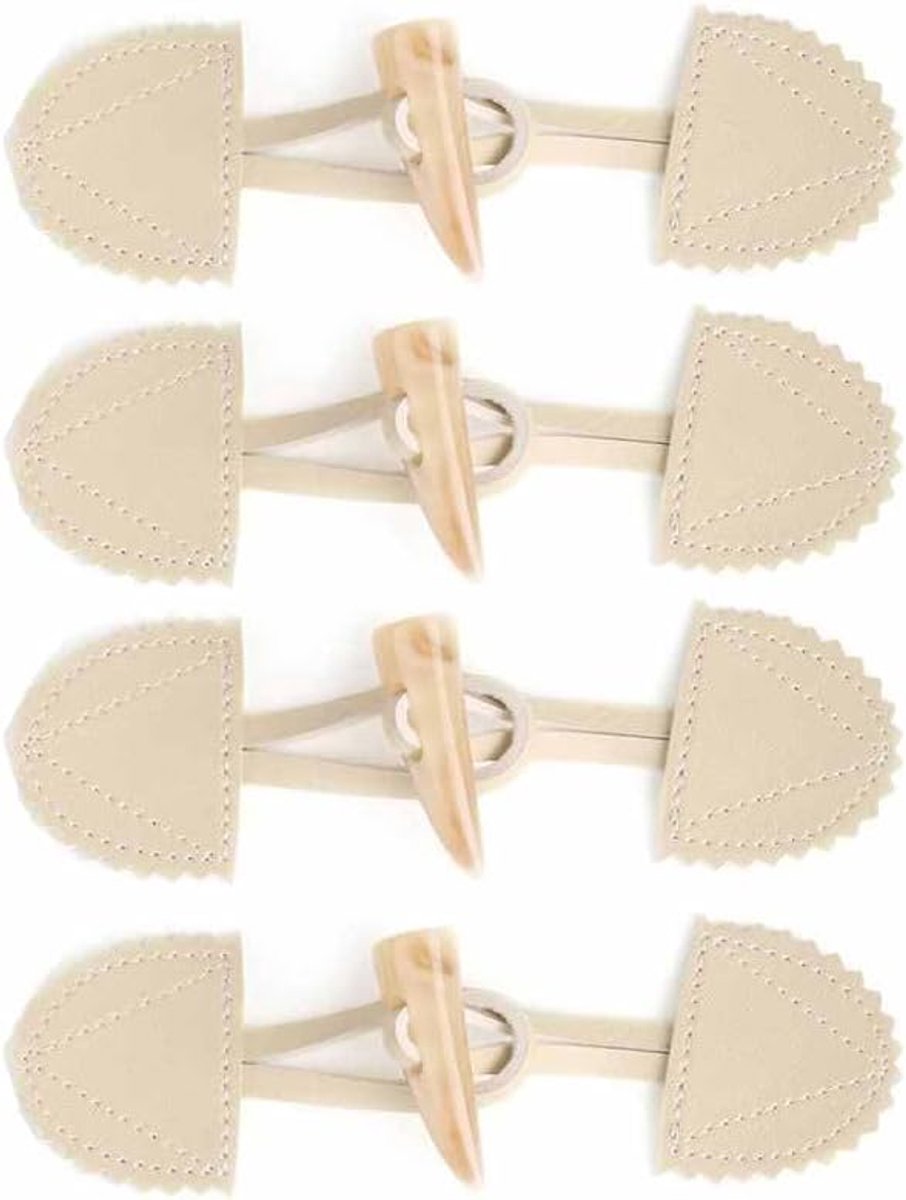 Knopen leer met hoorn togle knoppen 4 paar knevelsluitingen om op te naaien, vintage hoornknopen, handgemaakte naaiknoppen, kleding, naaien, accessoires voor mantel, jas, trui, beige