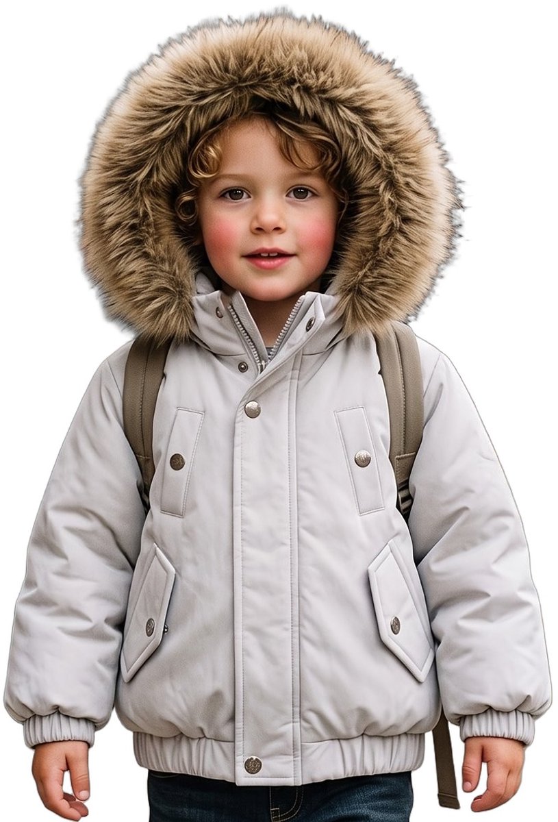 Currero Winterjas Parka Meisjes Lange Jas Meisje Wintermantel Overjas Gewatteerd Waterdicht Winter Stijlvol Mantel Kinderen 1-2 Jaar Ivoorwit
