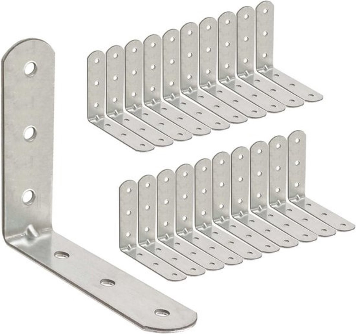 Hoekverbinders 50 x 50 x 16 mm - 20 Stuks - Versterkte L-klemmen voor Meubelverbindingen