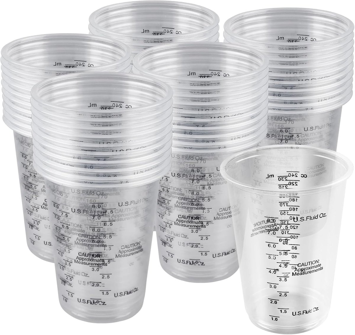 50 stuks 240 ml lakmaatbeker, maatbeker van kunststof, maatbeker van epoxyhars, mengbeker voor verf