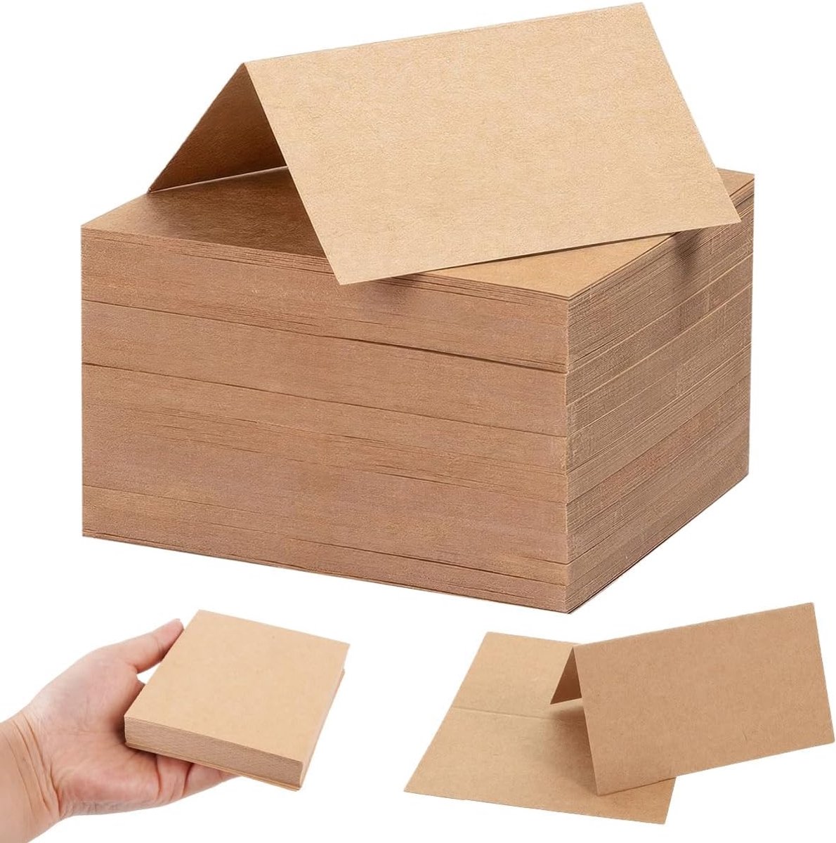 150 stuks tafelkaarten van kraftpapier, 9 x 10 cm, tafelkaarten voor communie