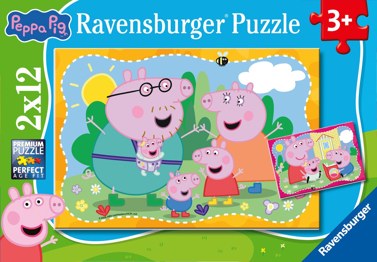 Ravensburger Peppa Pig Happy Families Kinderpuzzel - Kinderpuzzel 24 Stukjes - Vanaf 4 Jaar