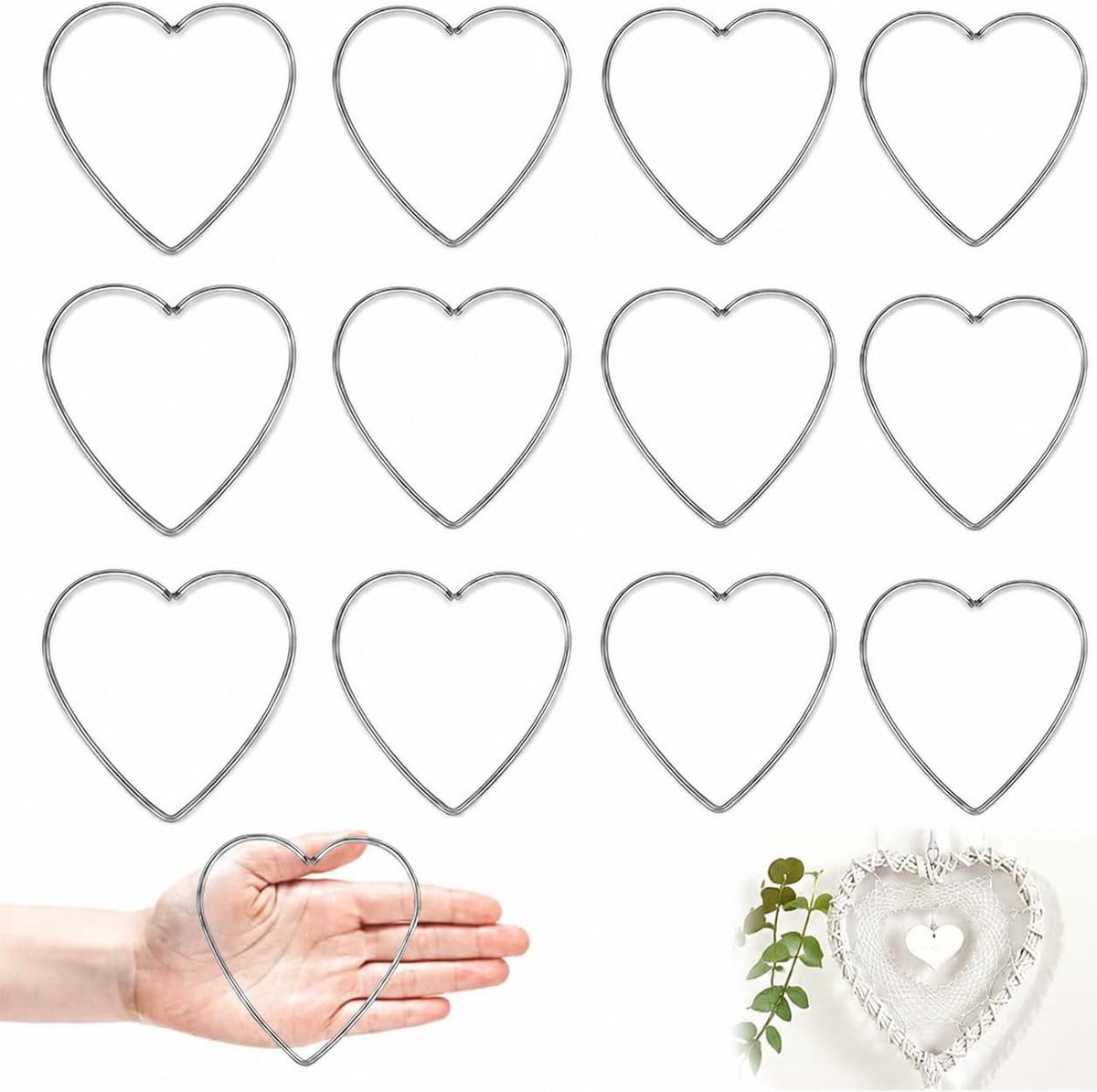 Ring set 12 stuks metalen ringen in 4 maten voor DIY knutselen, dromenvangers, bloemendecoratie, bruiloftsversiering en creatieve projecten