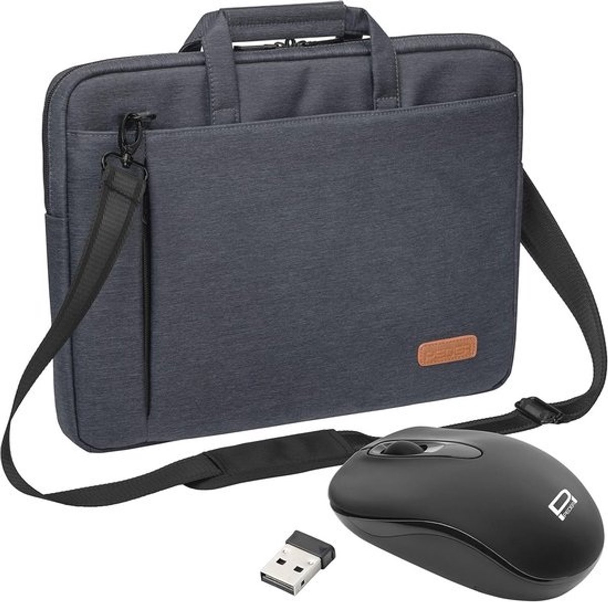 Stijlvolle 17.3 inch Laptop Schoudertas met Muis - Waterafstotend en Veelzijdig