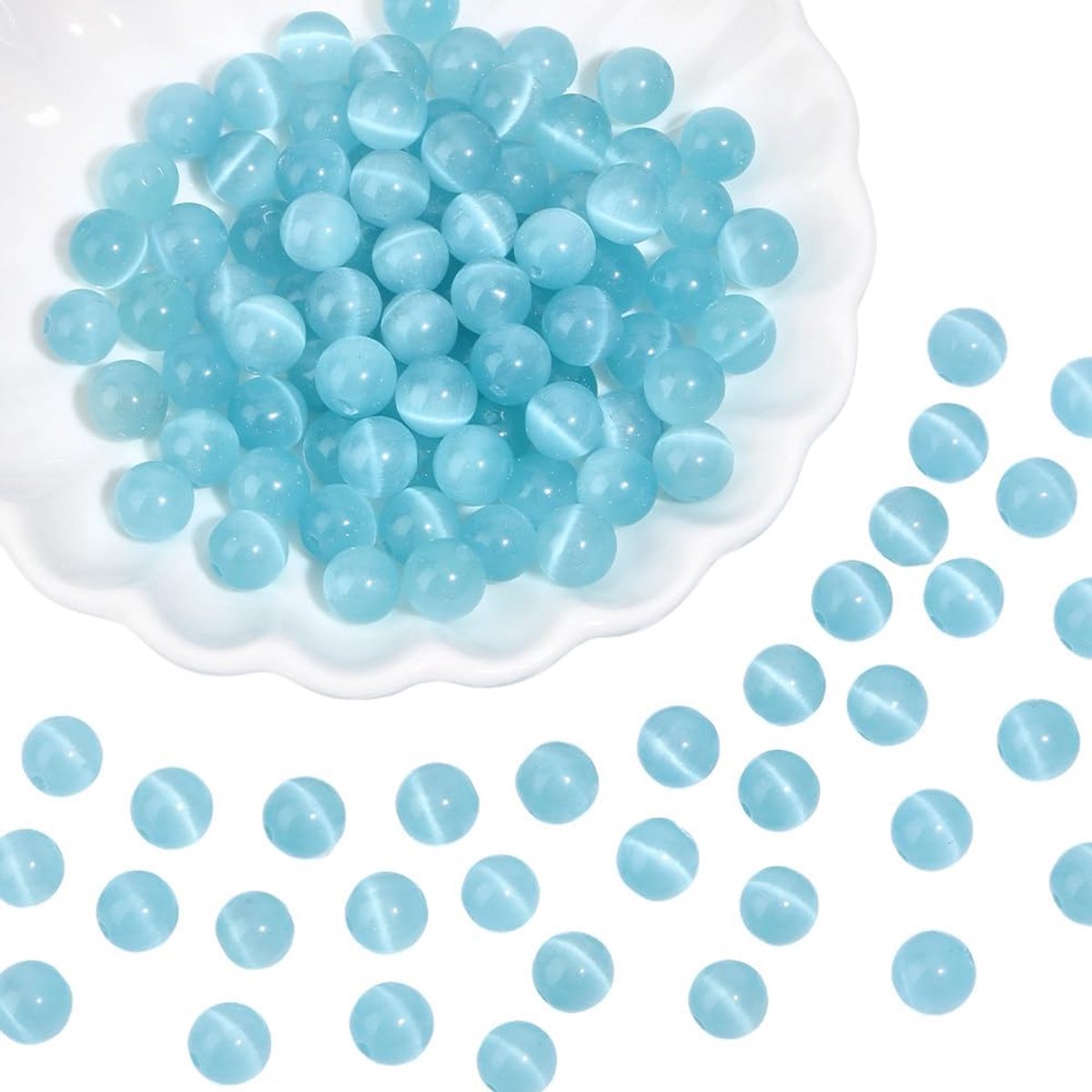 Kralen met gat rond tweekleurige gladde imitatie kristal steen losse spacer kralen bulk voor sieraden maken armbanden kettingoorbellen DIY knutselbenodi