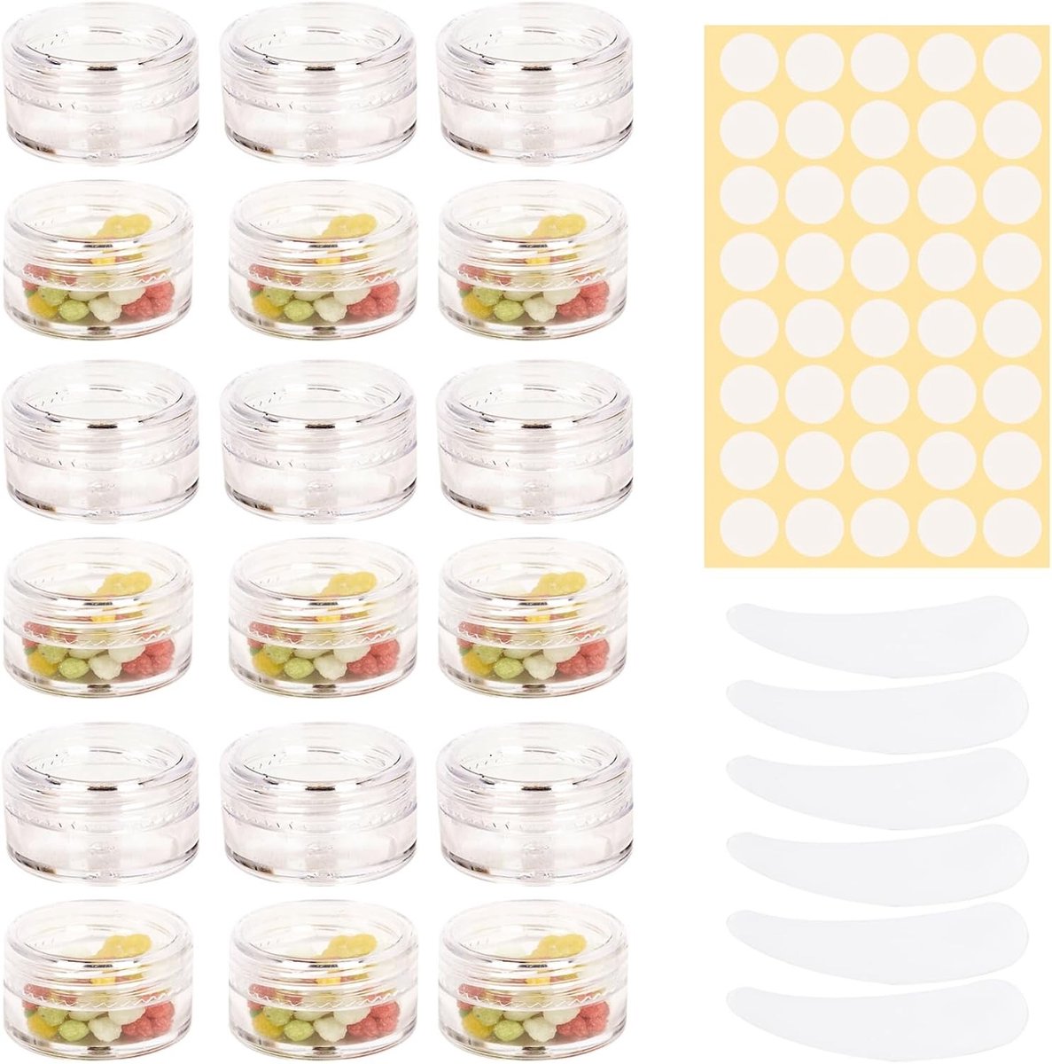 Kleine plastic potjes met deksel voor crèmes, transparante containers voor cosmetica, 10 g, 20 stuks, ideaal voor samples en reizen