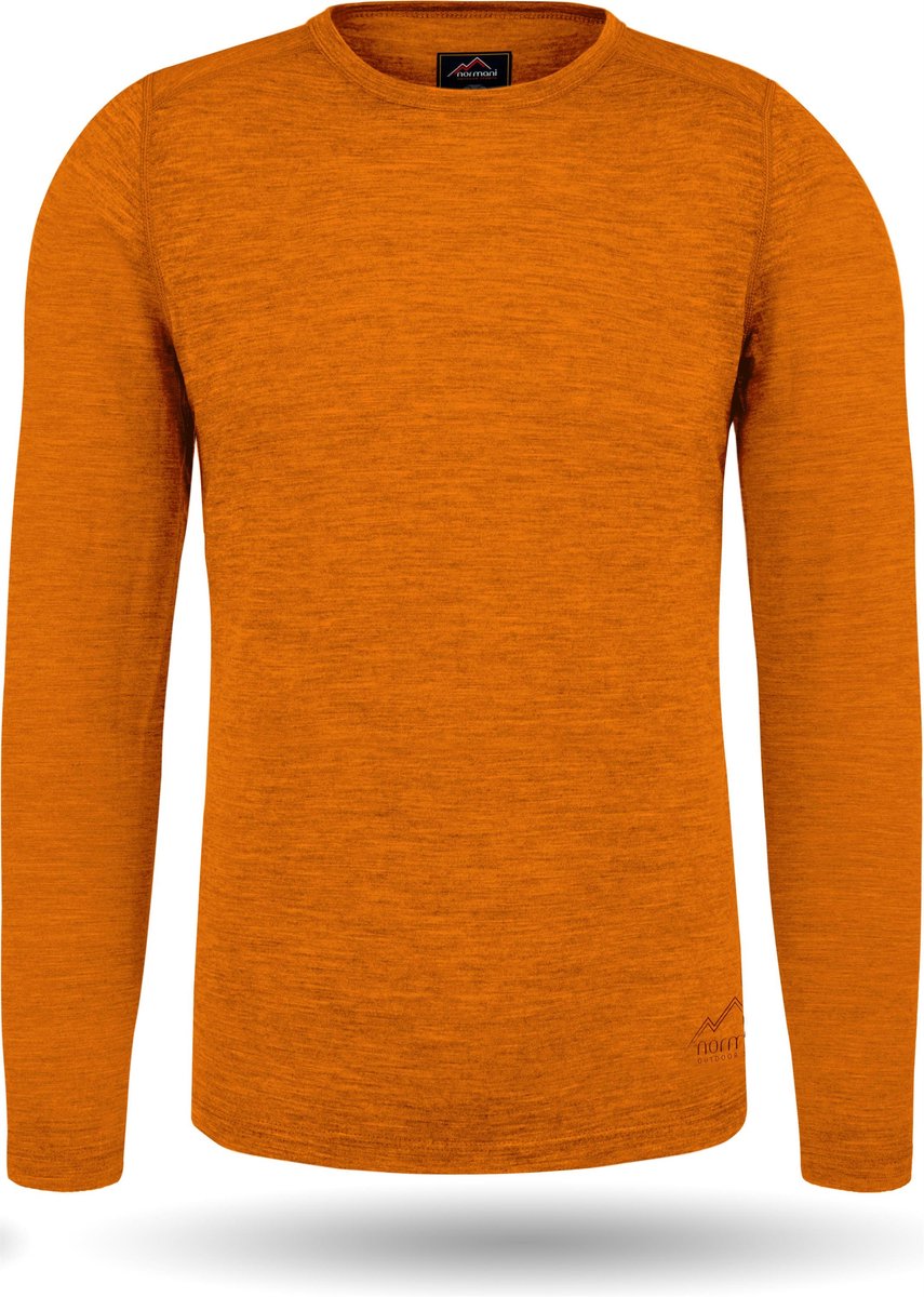 Heren-shirt met lange mouwen van merinowol „Melbourne“ Oranje