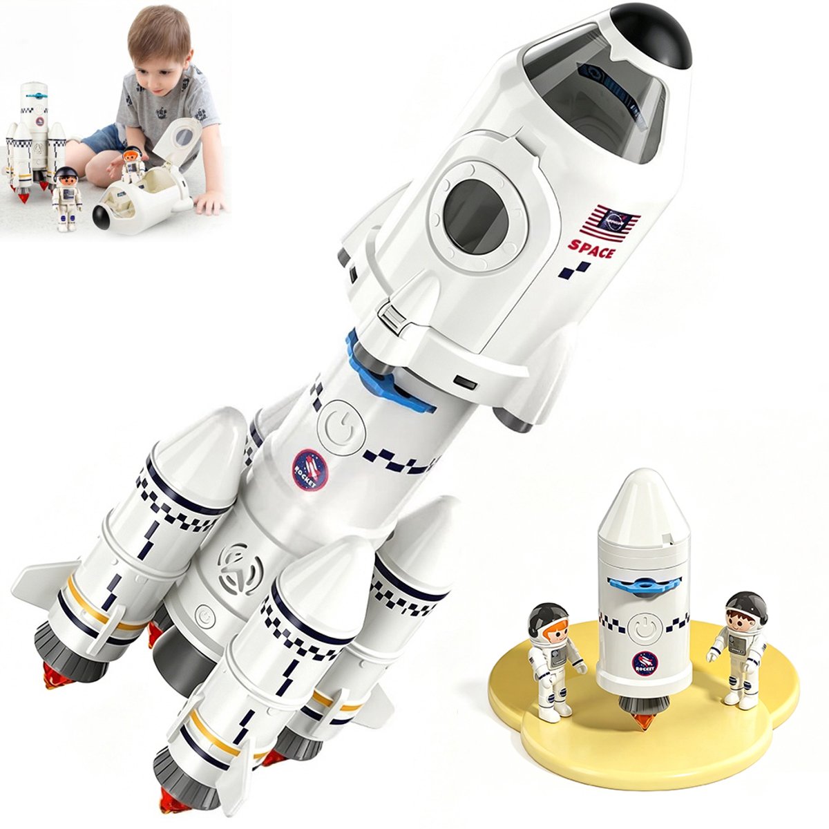 5-in-1 Ruimteraket Speelgoed - Ruimte-expeditie - Modelvliegtuig - Ruimteprojectie - Wetenschappelijk Speelgoed - Ruimteveer - Astronaut Speelgoed - Kinderspeelgoed - Geschikt voor Kinderen
