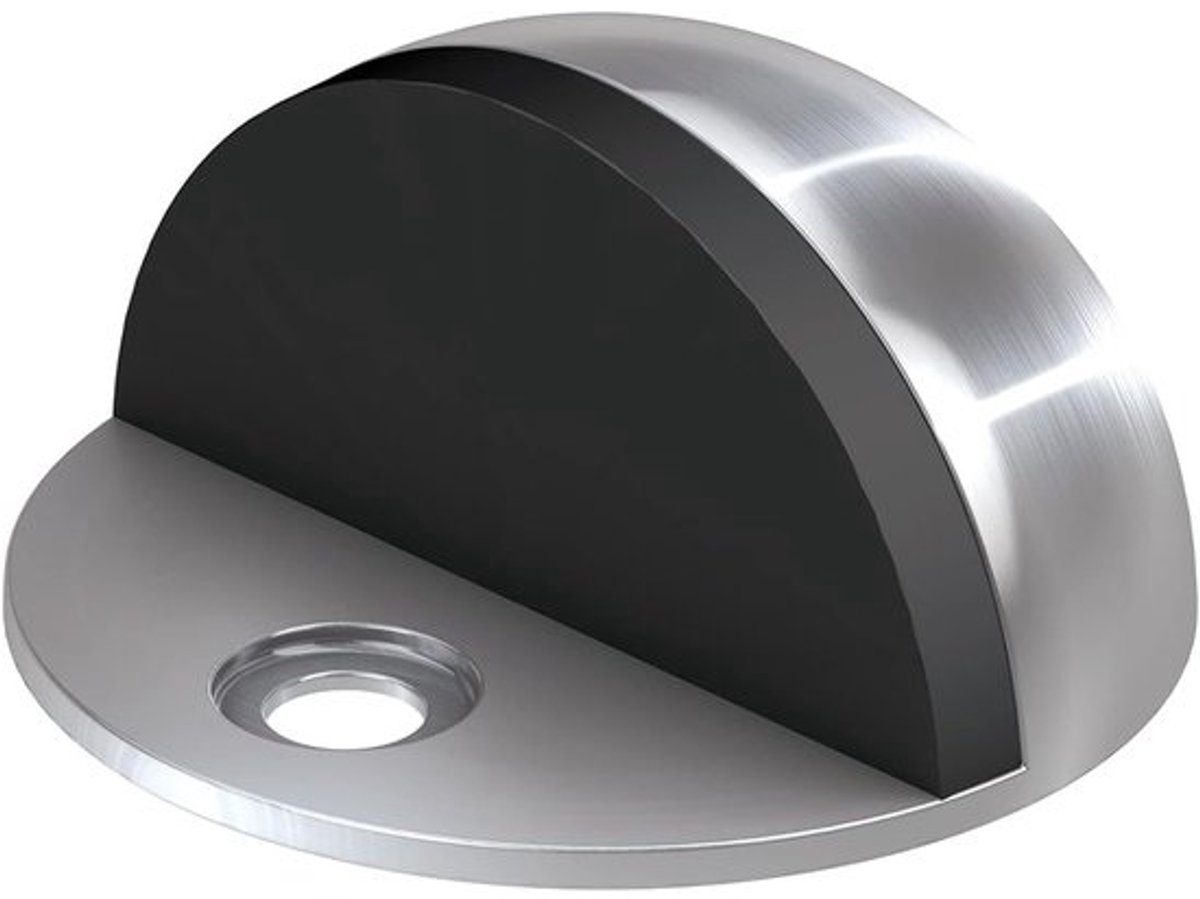 Vloer deurstopper - Muur beschermer - Deuren opvangen - Roestvrij staal - 44 mm diameter - Zilver