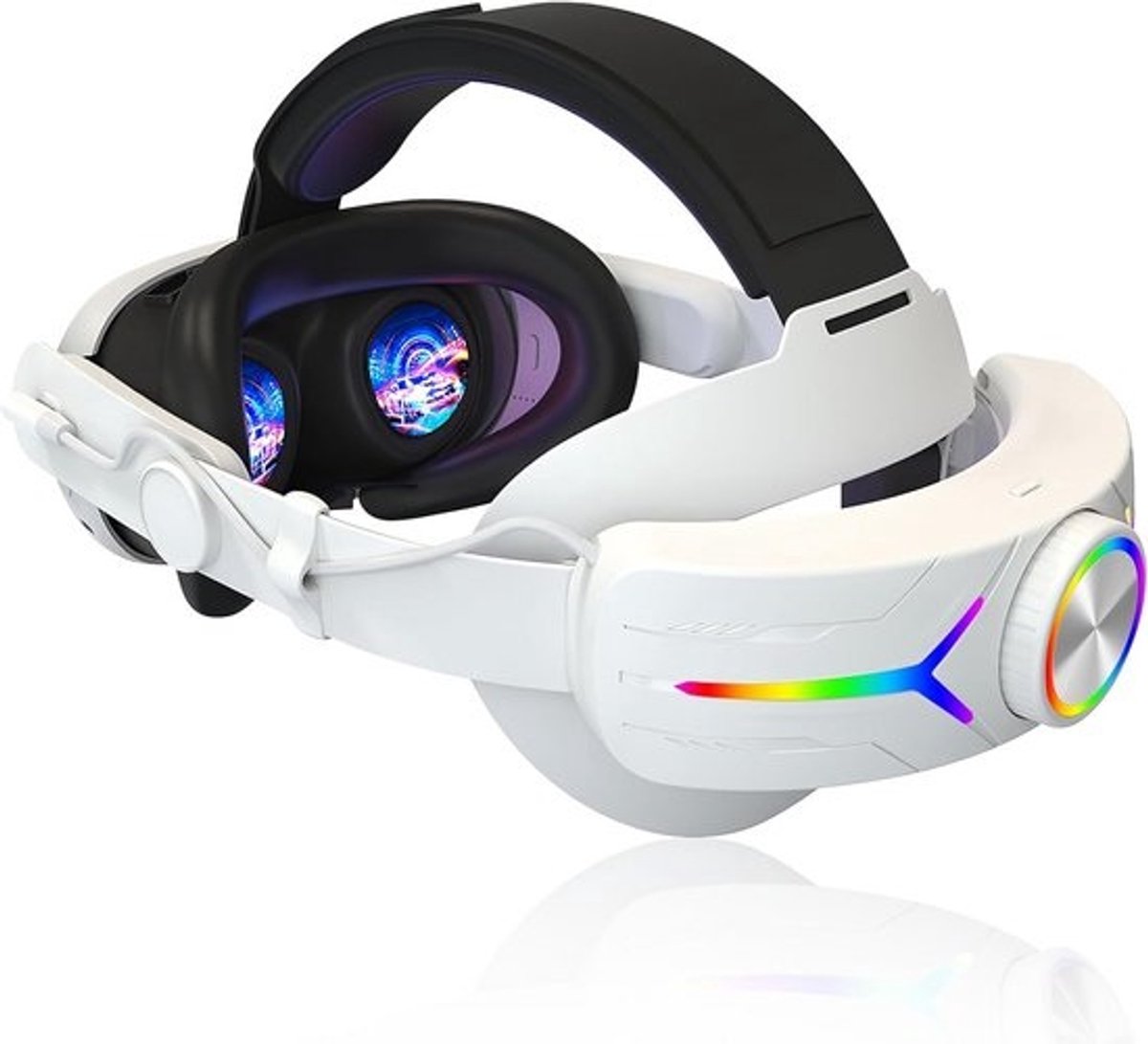 Verstelbare VR Head Strap voor Meta Quest 3 met 8000 mAh Batterij en RGB Verlichting