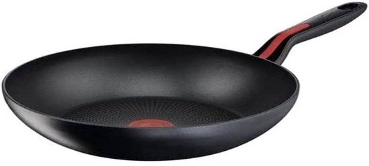 Wokpan Aluminium - Koekenpan - Lekker Koken - Thermosignaal Indicator - 28 cm Diameter - Zwart