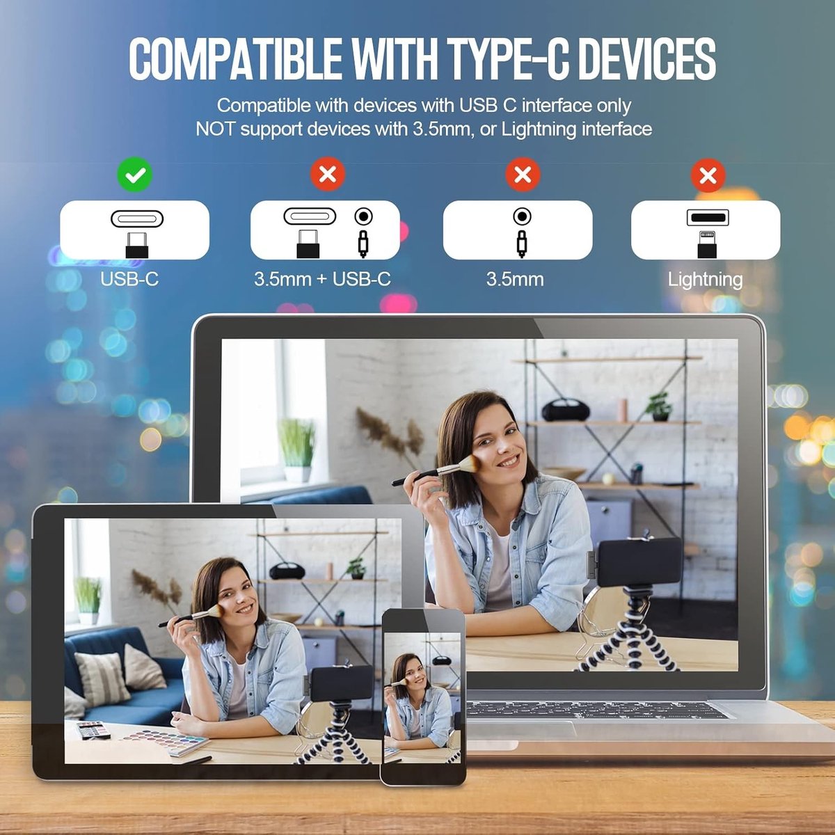 Draadloze Lavalier Microfoon met USB-C, Mini Clip-on Microfoon voor Streaming, YouTube en Smartphone Gebruik