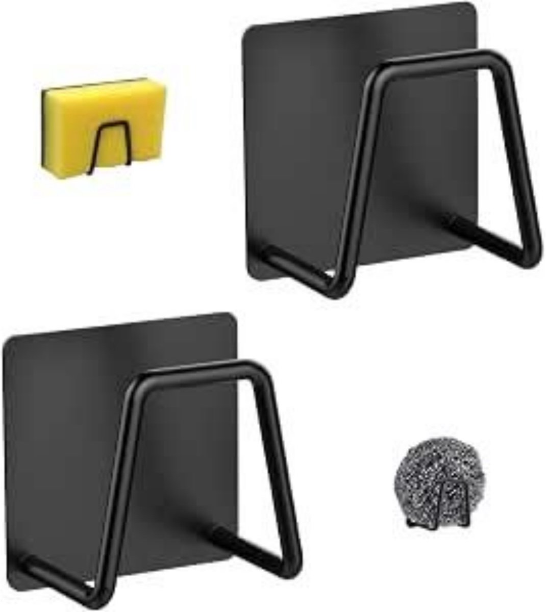 SSTRWGOOD 2 Stuks Afdruiprek - Keuken Afdruiprek - 5x5x3,5cm - Waterdicht en Vochtbestendig - Zonder Boren - Geschikt voor Keuken en Badkamer - RVS 304 - Complete Set voor Opslag