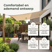 TuinChamp Schaduwdoek hdpe beige 3x4m - Waterdoorlatend - Rechthoek - Zonnescherm balkon - Zonnescherm doek - Tuin zonnescherm