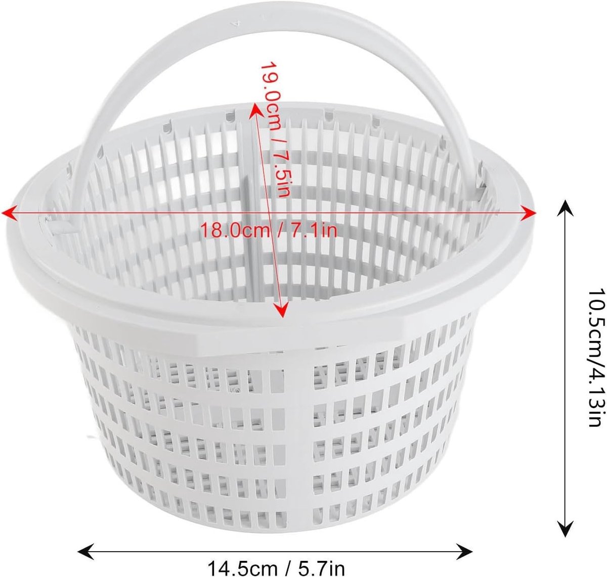 Skimmer Basket voor SP1091LX, Plastic Zwembadfilter met Handvat, Duurzaam en Efficiënt voor Zwembaden en Spa's, 189 x 178 x 143 mm