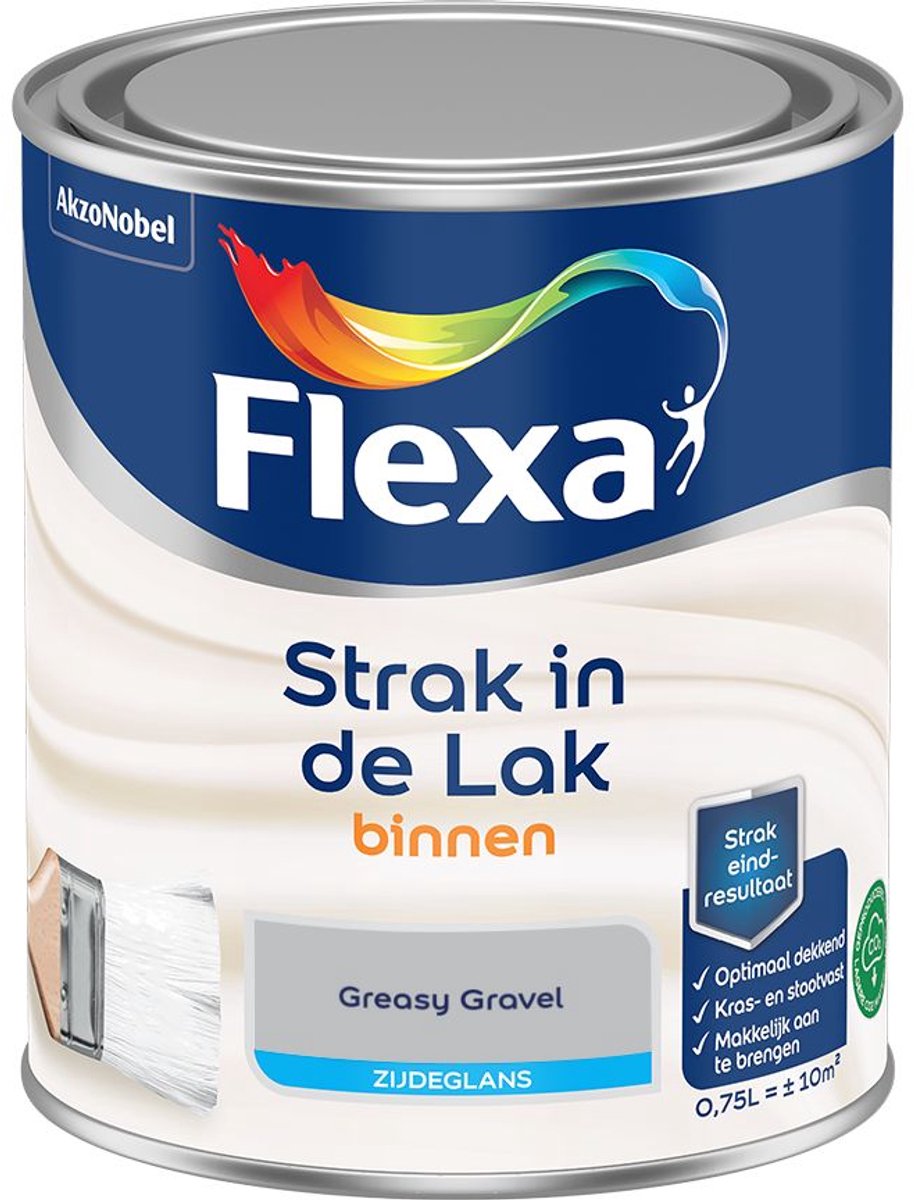 Flexa - Strak In De Lak Binnenlak Zijdeglans - Greasy Gravel - 750 Ml - Kleur Van Het Jaar 2027