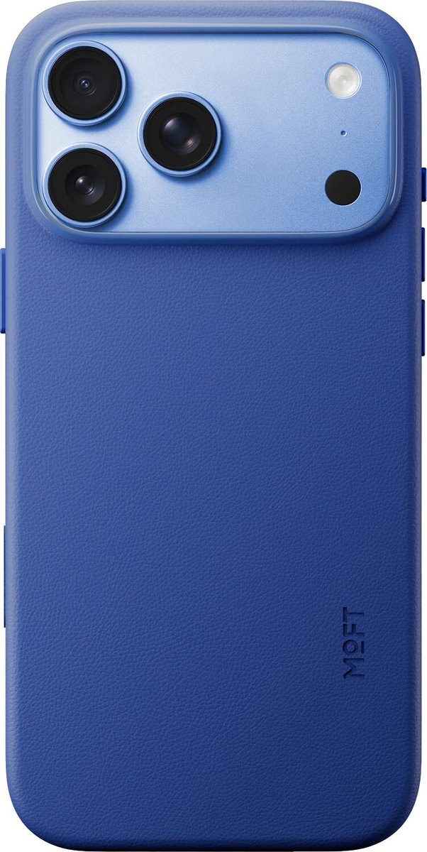 MOFT Hoesje Geschikt voor iPhone 18 Pro Max - MOVAS Snap Back Cover - Compatibel met MagSafe - Vegan Leer Case - Beschermhoes Dun - Duurzaam - Blauw