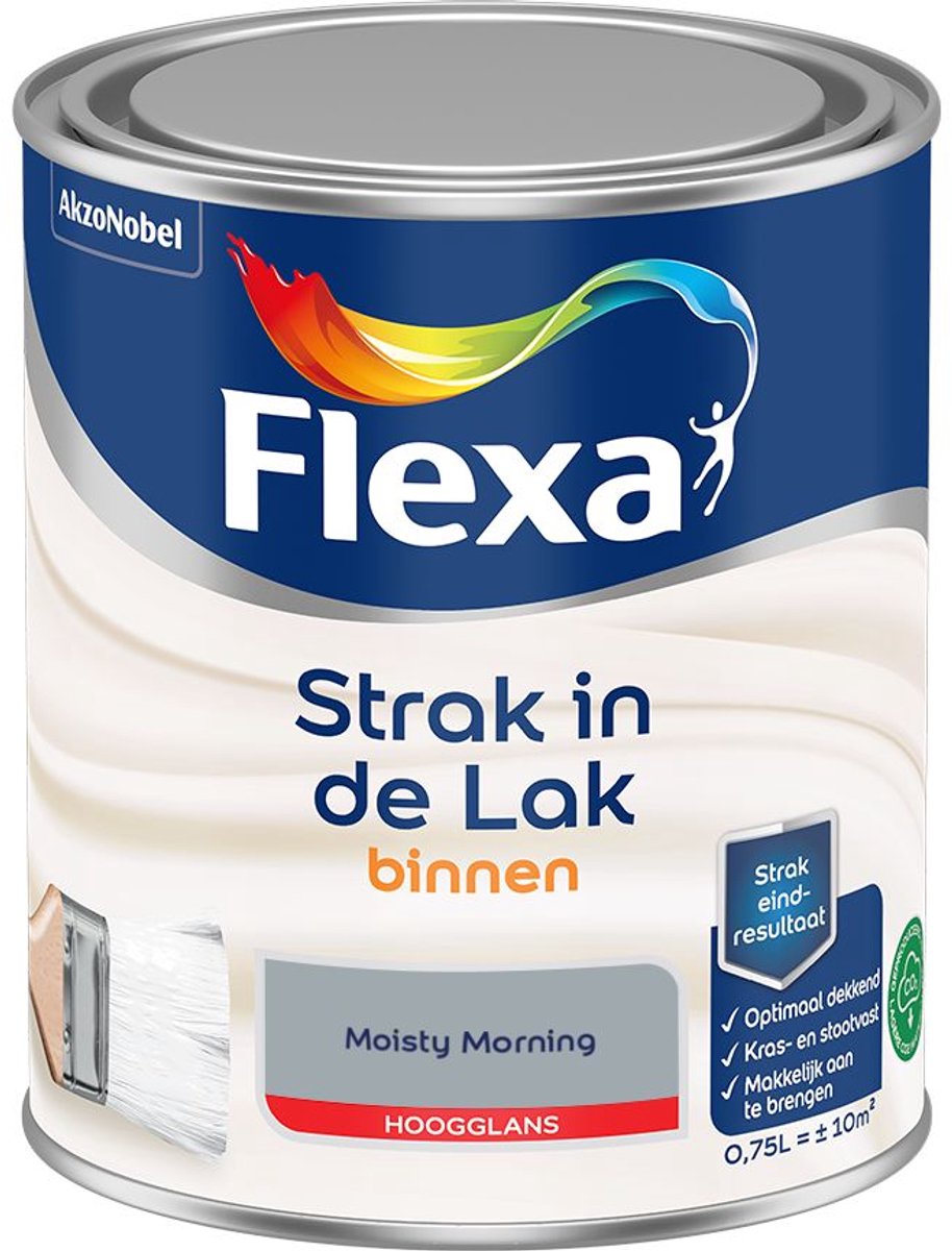 Flexa - Strak In De Lak Binnenlak Hoogglans - Moisty Morning - 750 Ml - Kleur Van Het Jaar 2027