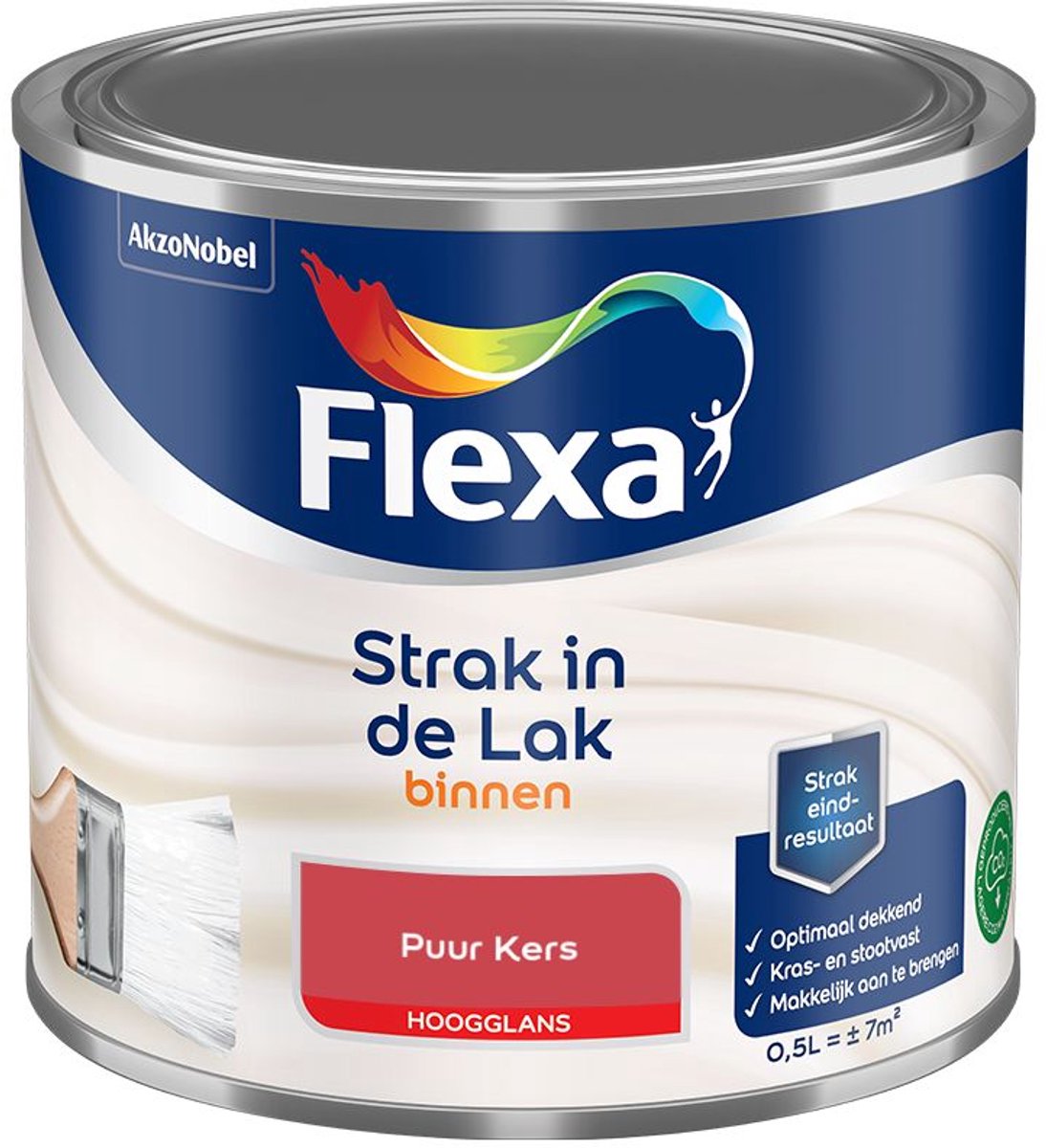 Flexa - Strak In De Lak Binnenlak Hoogglans - Puur Kers - Mengverf - 500 Ml