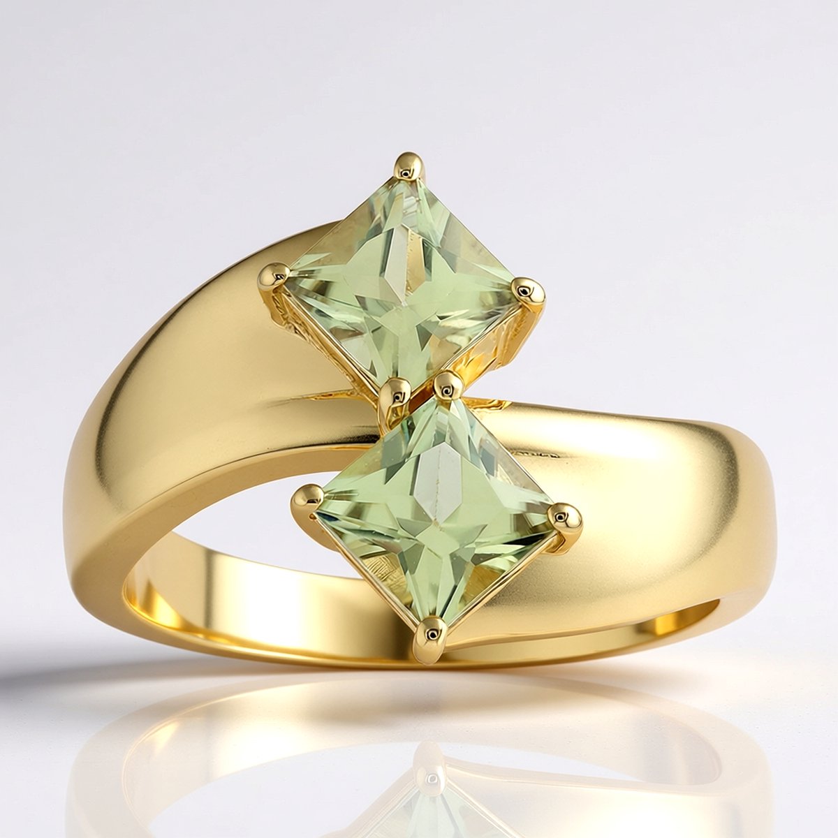Cavill - Elegante Gouden Ring Dames 375 - 2 Kleurwissel Diasporen Prinsessenslijpsel - 1,241 ct - 375 Geelgoud - Luxe Sieraden - Chique Avondring