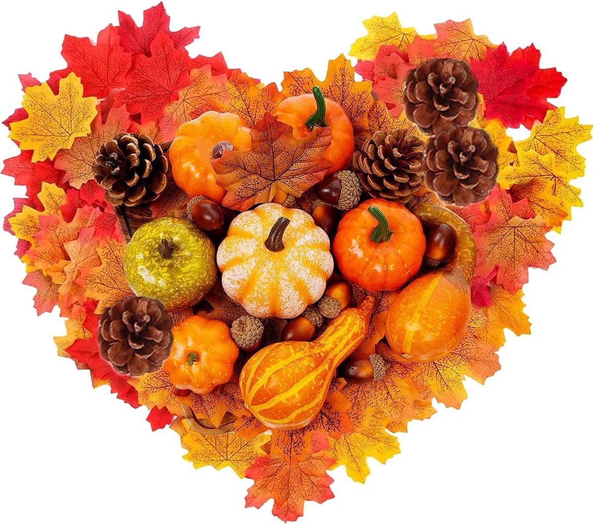 Halloween, 128 stuks herfstdecoratieset, Thanksgiving decoratieset, pompoen herfstdecoratie, herfst Thanksgiving decoraties voor decoratie Halloween Thanksgiving herfstdecoraties