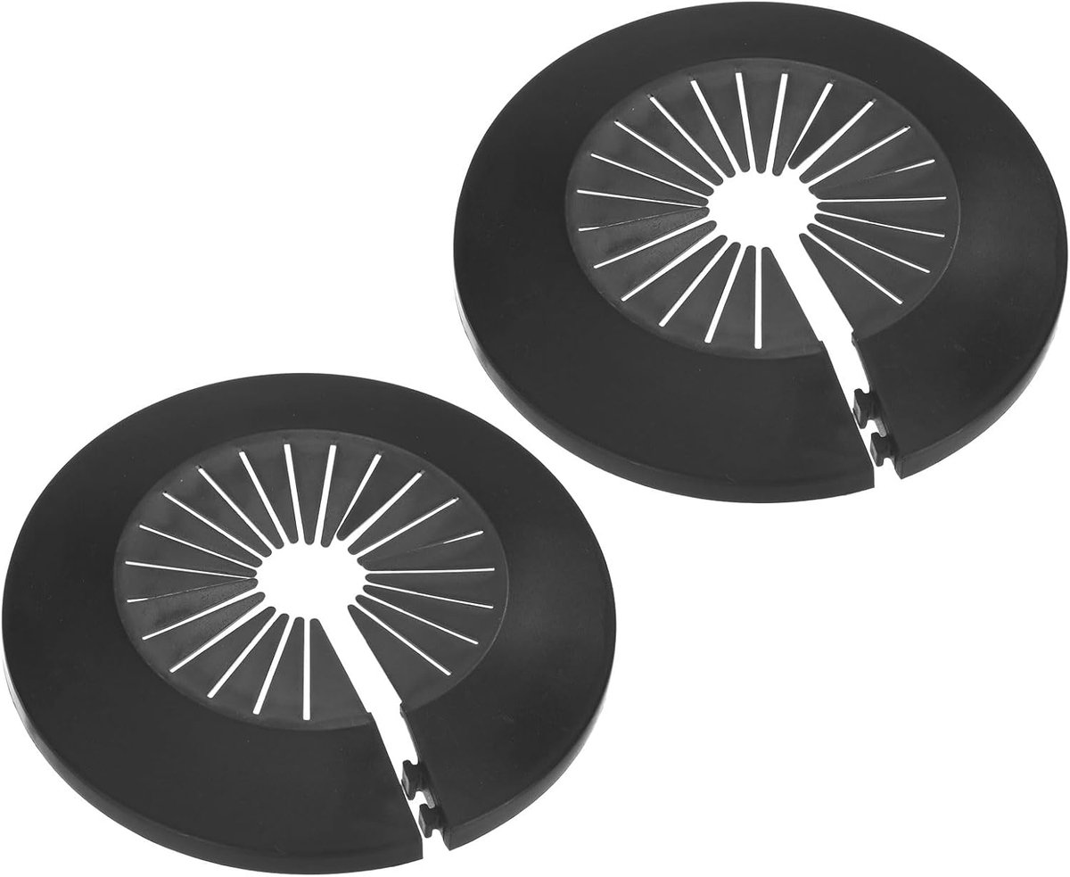 2 stuks buisafdekking, pak voor 30 mm-55 mm buitendiameter flens waterpijp rozet waterpijp afvoerleiding afdekking voor radiatorpijp/waterafvoerbuis [zwart]