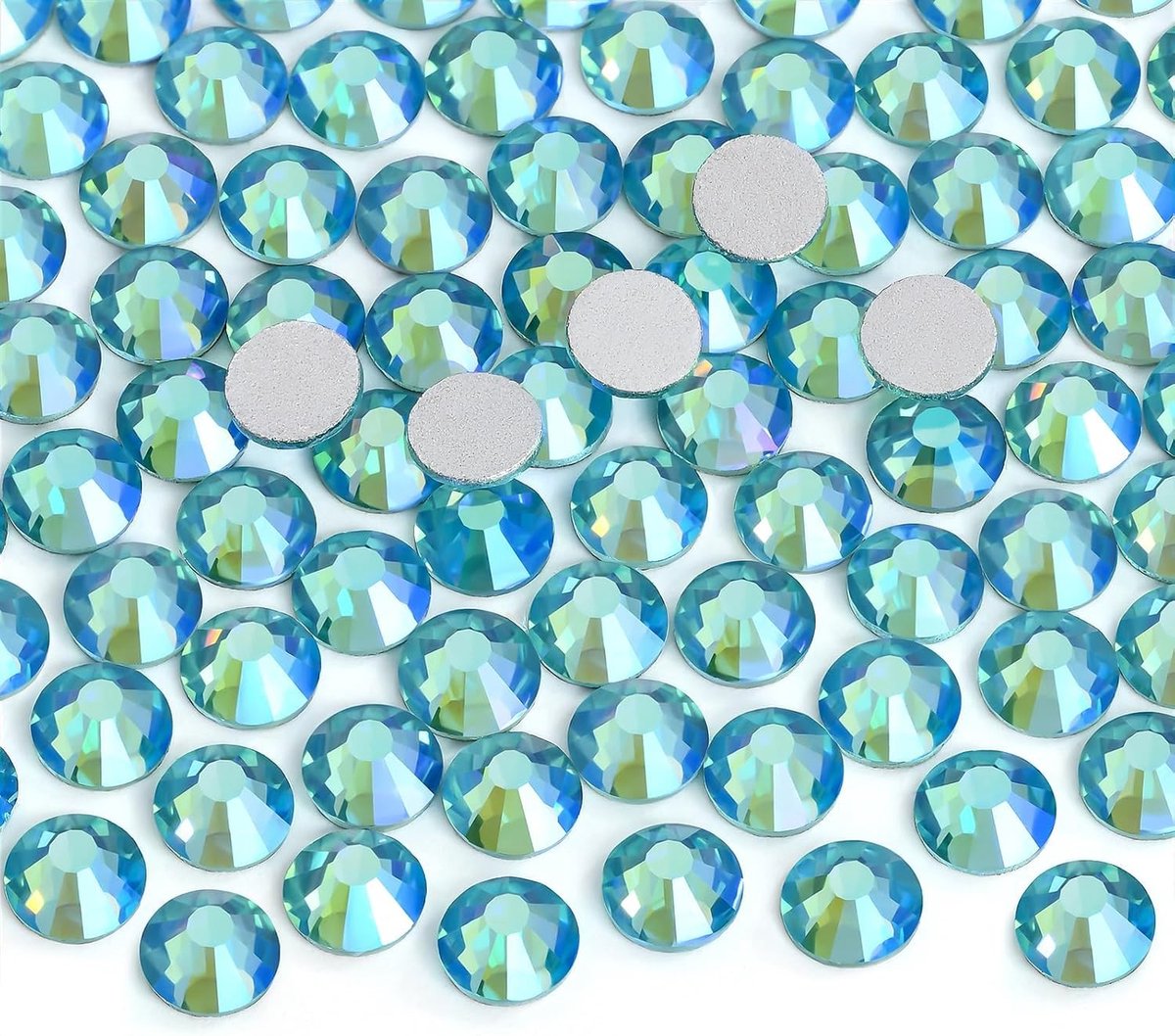 Steentjes platte achterkant strass niet-hotfix glazen edelstenen voor nail art, kleding, telefoonhoesjes, schoenen en doe-het-zelf ambachten 4,0 mm, SS16/1440 stuks, Aquamarine AB