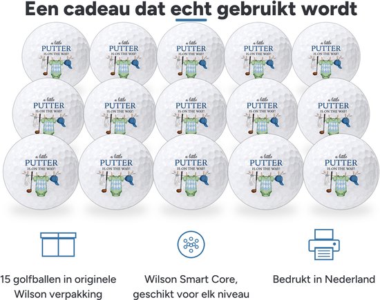 Wilson Golfballen Baby Boy - Geboorte Golf Cadeau - 15 stuks - Bedrukte Golfballen van Wilson — afbeelding 2