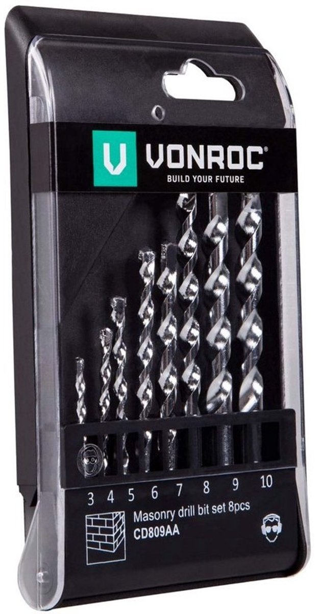 Steenborenset 8-delig - diameters 3 tot 10 mm - inclusief opbergdoos - geschikt voor zachte steen en keramische tegels