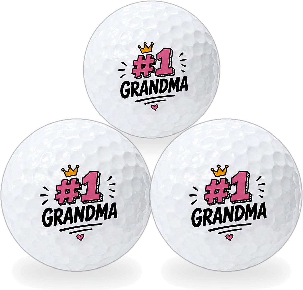 Wilson Golfballen Best Grandma - Oma Golf Cadeau - 3 stuks - Bedrukte Golfballen