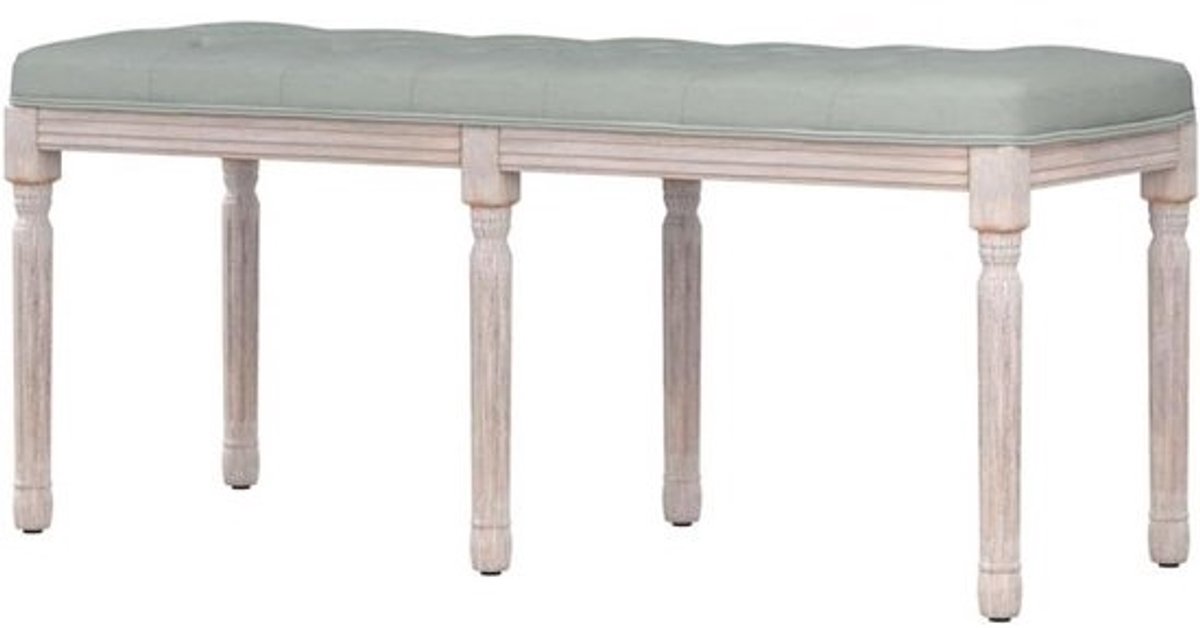Bankje - Zitbankje Hal - Extra zitplaats - Frans vintage stijl - 110x40x49 cm - Lichtgrijs