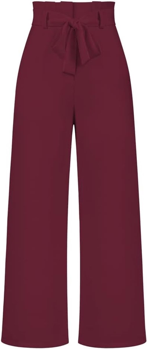 broek stijl OL Office Wear pendelbroek vloeistof werkbroek met brede beenriem, Rood-1, L