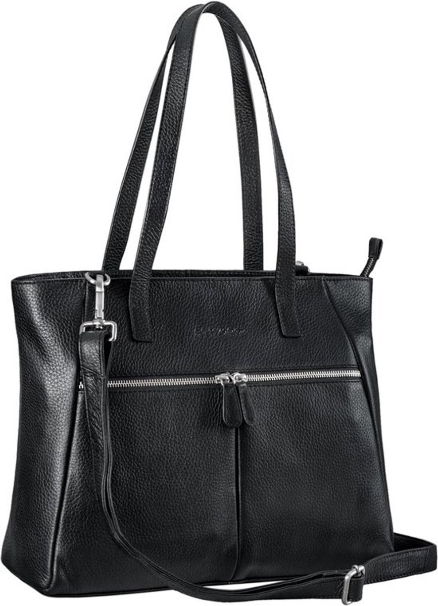Grote Leren Schoudertas Dames Elegant Business Tas voor 13.3 Inch Laptop
