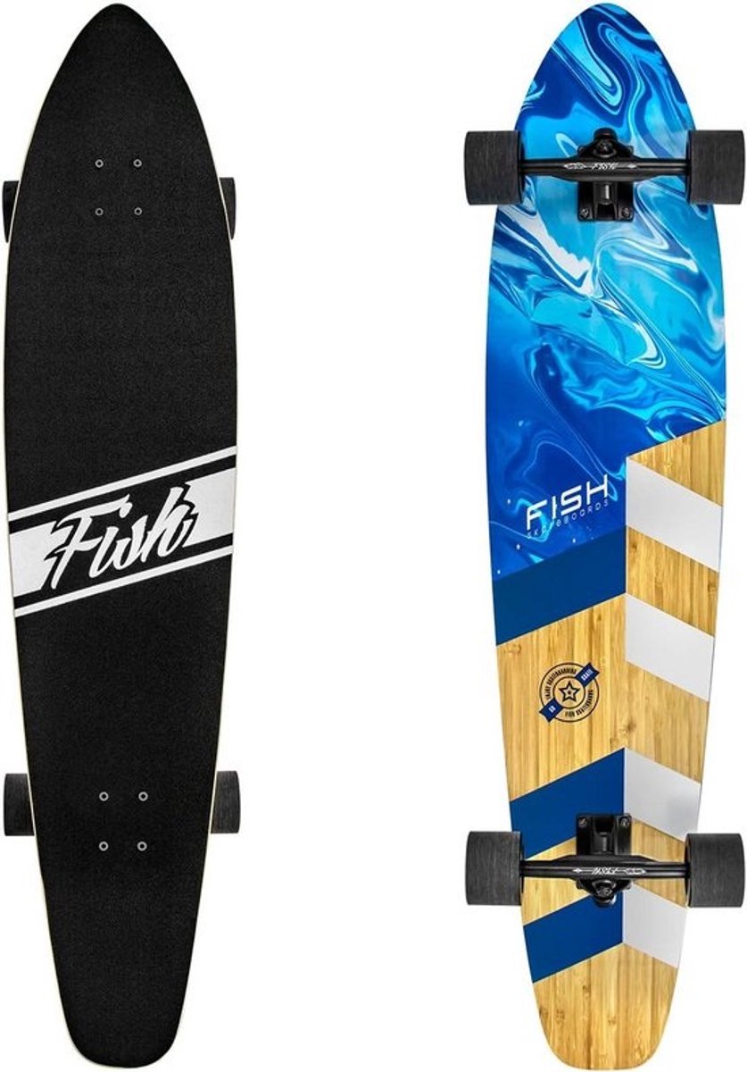 Longboard Skateboard 44 inch 7-laags Bamboe en Esdoorn Compleet Professioneel Skateboard