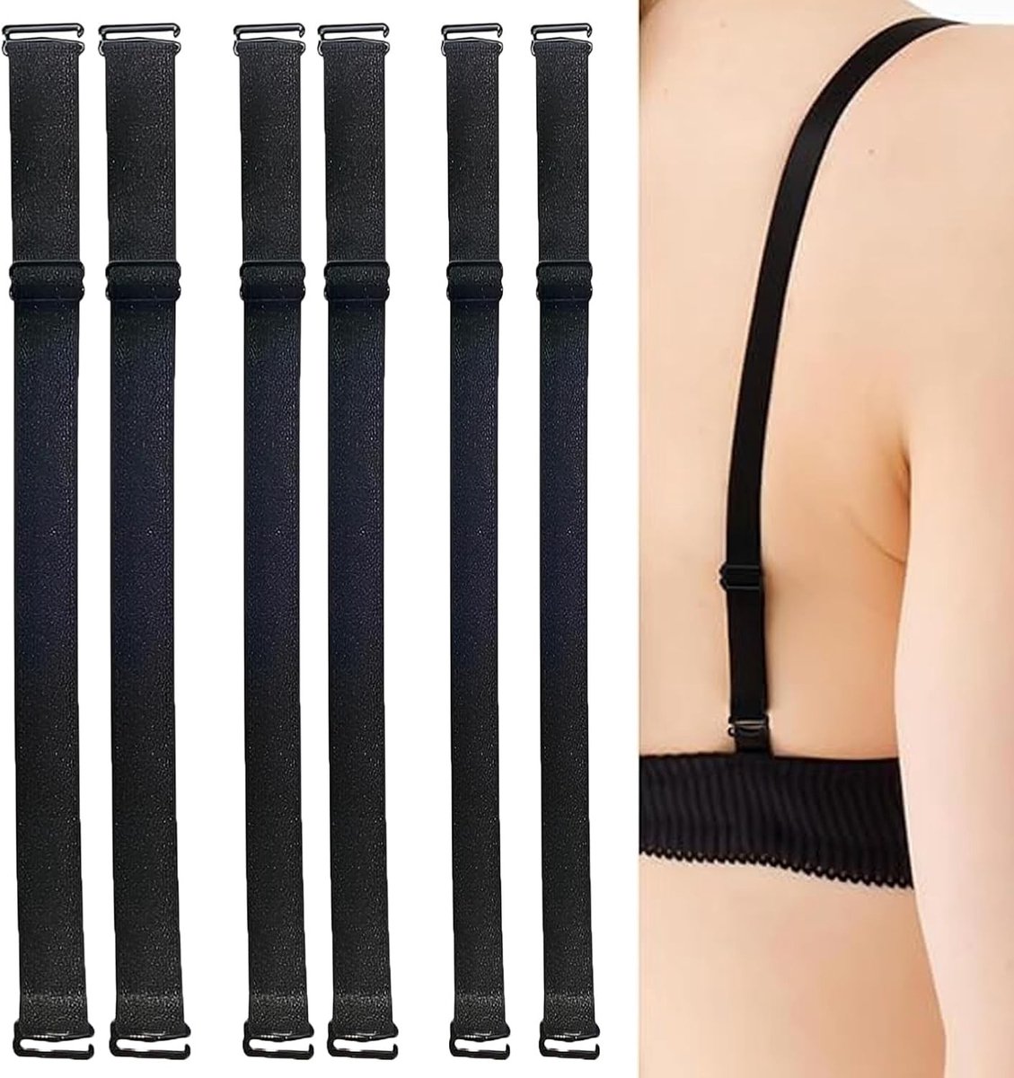 3 Paar Verstelbare Bh-Haakjes, Vervangende Bandjes voor Dames Bh's, Comfortabel en Duurzaam