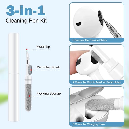 Newseego voor AirPods 4 Clear Case met Reinigingsset, Leuke Polka Dot Esthetics Patroon Case met Sleutelhanger Ring voor Meisjes Vrouwen Zachte TPU Beschermende Shockproof Cover voor Airpods 4e — afbeelding 3