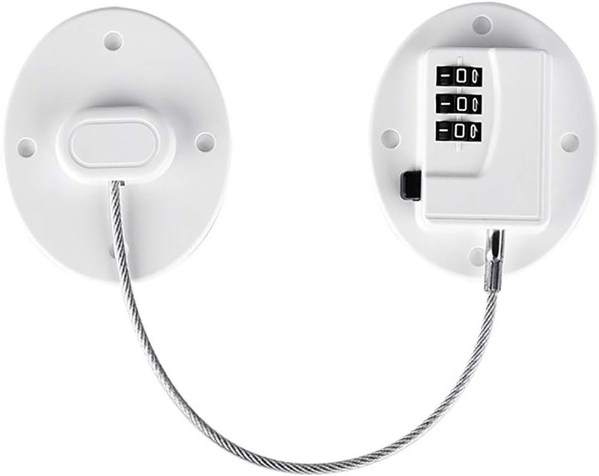 Veilige Koelkast Slot Kabel - Sterke Zelfklevende Code Lock voor Vriesdeur, Lades en Kasten - Geen Boren Nodig, Ideaal voor Kindveiligheid en Diefstalpreventie